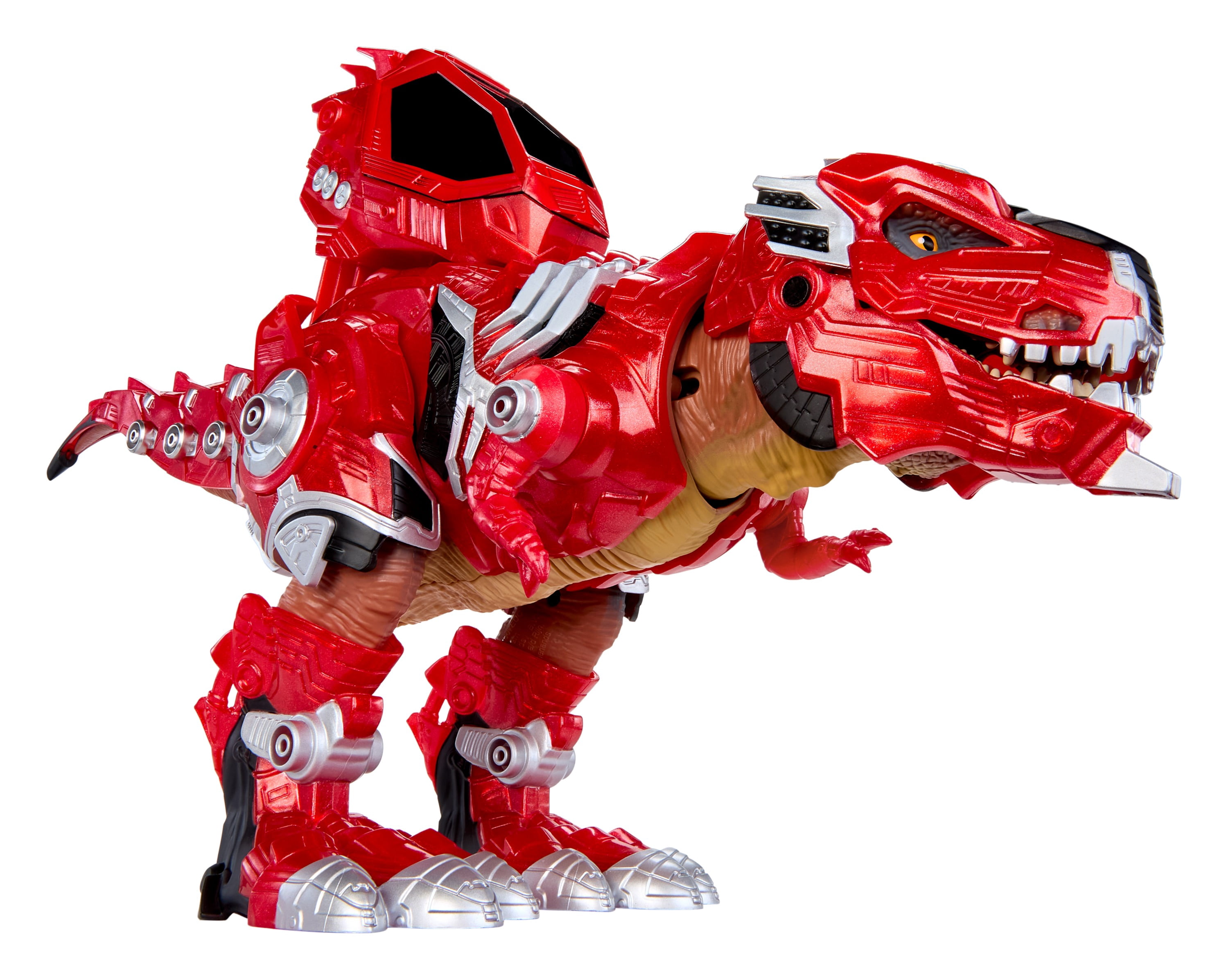 Armorsaurs Armor-Up T-Rex Dinosaur Ajax Toy Figure with 7 Removable Armor Pieces, Tail-Triggered Chomp, Pilot Pod Compatible, Kids, Boys, Girls, Ages 6+