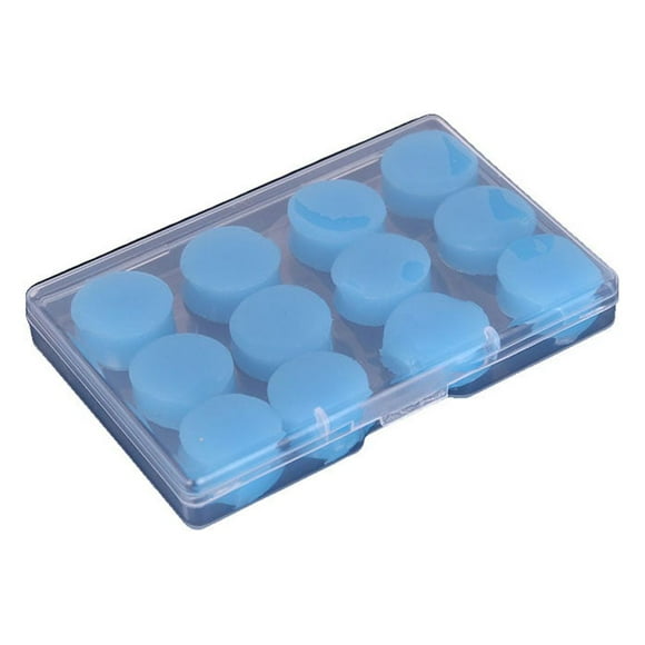Injueey 12 Uds. De tapones para los oídos de silicona, accesorio protector de Color sólido, auricular deportivo, tapón impermeable para los Cubiertas para muebles de jardín Azul