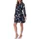 thumbnail image 4 of INSPIRAR CHIC Vestidos de Verano para Mujeres 2025 Floral con Cinta Cuello en V Semi Transparente de Manga Larga Capa de Chifón Mini Vestido XL Azul Marino, 4 of 6