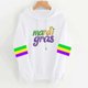 thumbnail image 1 of Uootdi Mardi Gras Womens Drawstring Hoodies for Women Carnival Crewneck Heart Print Hooded Long Sleeve Pullover Festive Color Block Loose Sweatshirts Gift, 1 of 5