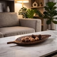 thumbnail image 6 of MMJ Wooden Tray Leaf Shaped Platter Snack Fruit Storage Organizer 11.81x4.72in Living Room Coffee Table Tea Serving Rustic Decor, 6 of 6