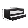 thumbnail image 4 of Lexicon Adra Contemporary Faux Leather Daybed in Black Finish, 4 of 7