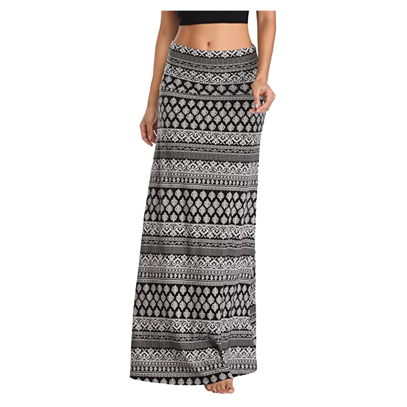 Women's Bohemian Style Print Long Maxi Skirt