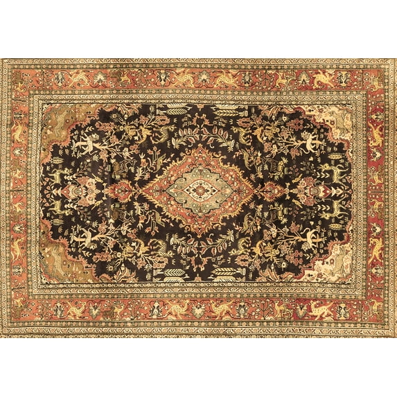 Ahgly Company Indoor Rectangle Persian Brown Traditional Area Rugs, 6' x 9'