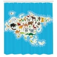 thumbnail image 3 of Ambesonne Animals Shower Curtain, Eurasian Fauna Bear Fox, 69"Wx84"L, Multicolor, 3 of 3