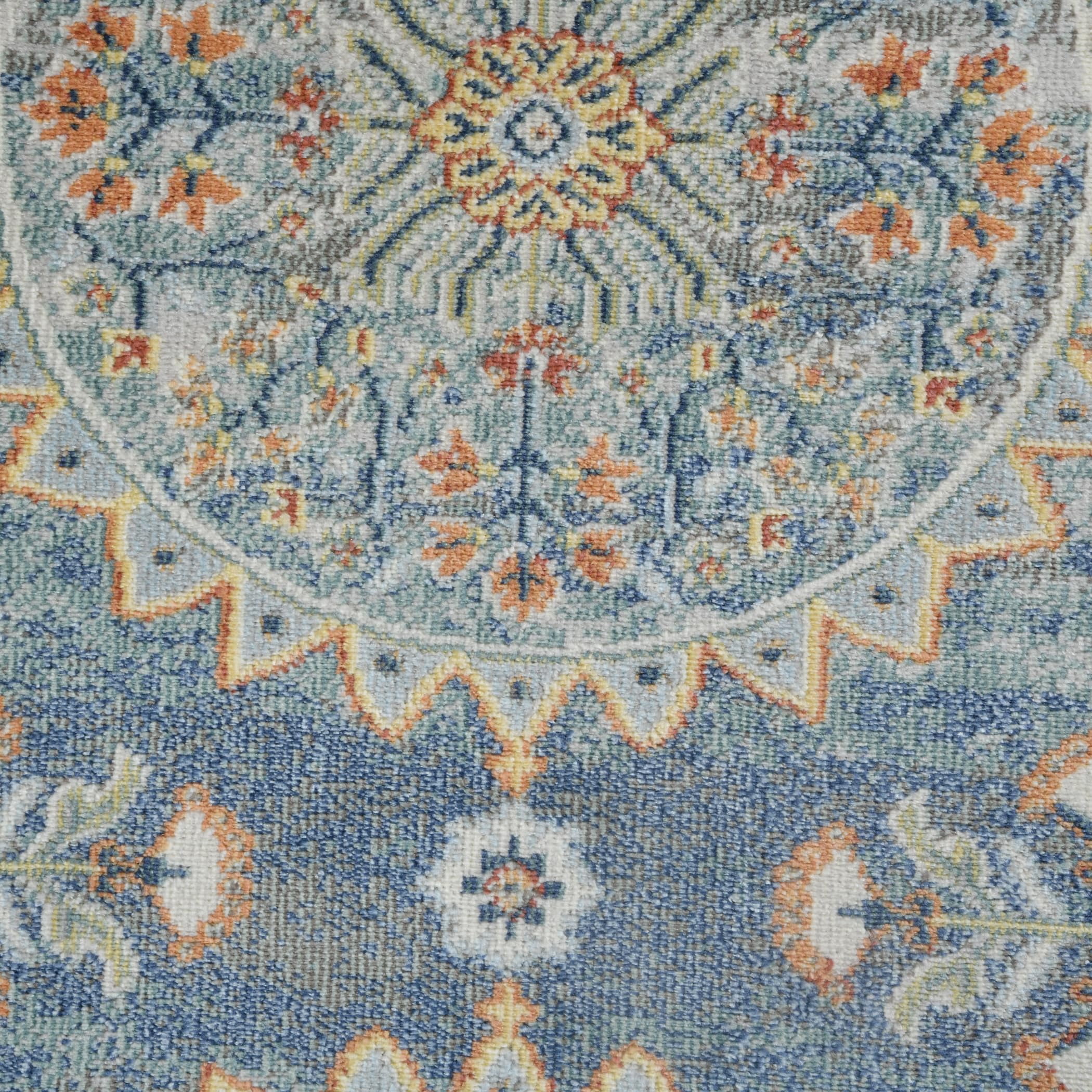 Luxee Designs Bohemian Style Bordered Indoor/Outdoor Area Rug 5x7 for High Traffic Area - Blue