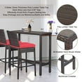 thumbnail image 2 of Outdoor Bar Set for Patio 6pcs Outdoor Bar Tables and Chairs Set All Weather Bar Height High Top Outdoor Tables and Chairs Wicker Bar Stools Set of 4 Tall Patio Table for Outside Backyard Brown (Red), 2 of 7