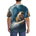 thumbnail image 3 of Gukieu Surfing Guinea Pig Print Men's Short-sleeved Shirts, Button-down Pocket Shirts, T-shirts, Beach Vacation Travel Summer Clothing-XX-Large, 3 of 5