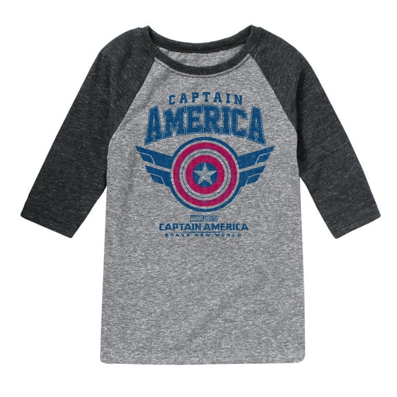 Marvel Captain America: Brave New World - Collegiate - Toddler And Youth Kids Raglan