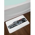 thumbnail image 2 of Cars Bath Mat, Fancy American Nostalgic Sports Muscle Car with Speeding Wheels Tires Symbol Print, Non-Slip Plush Mat Bathroom Kitchen Laundry Room Decor, 29.5 X 17.5 Inches, Pale Grey Blue, Ambesonne, 2 of 2