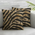 thumbnail image 3 of Awypu Tiger Texture Print Throw Pillow Covers Animal Skin Pattern Decorative Pillowcases Soft Cushion Covers for Sofa Couch Bed Home Decor 18x18in, 3 of 5