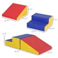 thumbnail image 5 of Soozier Juego de actividades de escalada y gateo de 2 piezas, juego de espuma suave y segura para niños pequeños, preescolares, juegos en interiores, juguetes de aprendizaje para bebés, multicolor, 5 of 5