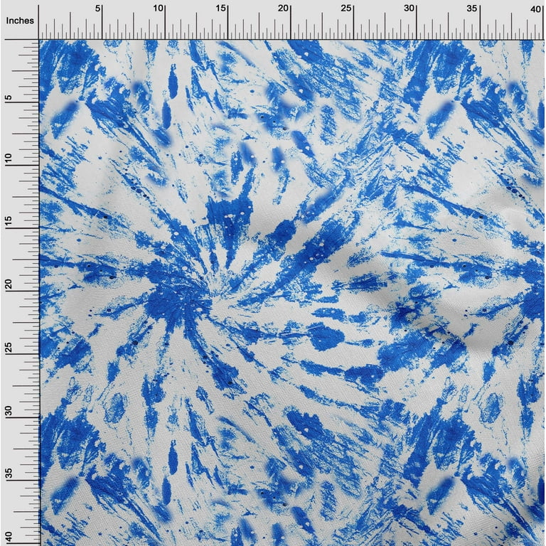 oneOone Viscose Jersey Medium Blue Fabric Tie Dye Sewing Material Print  Fabric By The Yard 60 Inch Wide-PM 