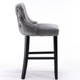 thumbnail image 5 of Velvet Upholstered With Button Decoration, Nailhead Trim & Wooden Legs, Gray Of 2 - Sw1824gy, Comfy Bar Chairs Accents, Legs And Trim, 2, Leisure Chair Collection, 5 of 6