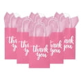 thumbnail image 1 of Bolsas de regalo DjinnGlory Thank You de papel rosa, paquete de 50 con asas, 1 of 9