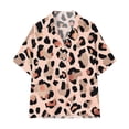 thumbnail image 5 of ClodeEU Women's Collared Print Short Sleeve V Neck Blouse,Casual Loose Fit Top Pink,Women's Plus L, 5 of 8