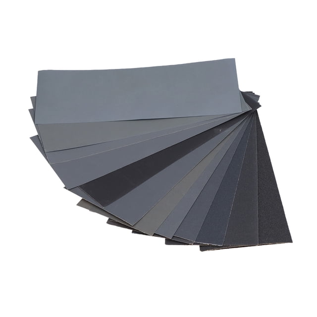 Papier de Sable, 120 à 3000 Gravillons Étanche Résine Sec Humide Double Usage Papier de Sable Portable pour Ponçage pour Polissage 14 Pcs/ensemble,42 Pcs/ensemble