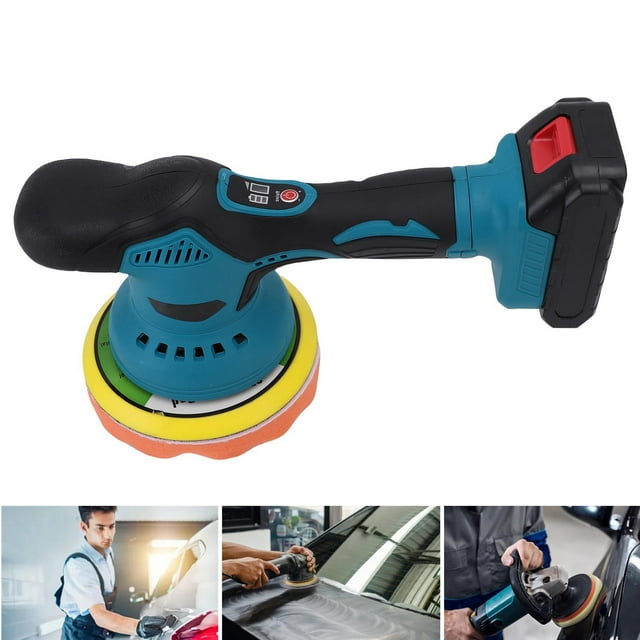 Cordless Car Buffer Polisher Kit 6 Inch, 8 Speeds 5500 RPM Car Polishing Machine with 2 X 1300mAh Rechargeable Battery, Orbital Polisher for Car Boat Polishing Waxing