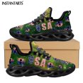 thumbnail image 1 of Zapatillas de deporte unisex con cordones y diseño de calavera y bandera estadounidense, de tendencia, para mujer, calzado transpirable para caminar, 1 of 6