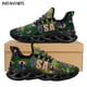 thumbnail image 1 of Zapatillas de deporte unisex con cordones y diseño de calavera y bandera estadounidense, de tendencia, para mujer, calzado transpirable para caminar, 1 of 6