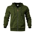 thumbnail image 2 of GuangCheng Mens Fleece Coats Drawstring Full Zippered Soft Hooded Jackets with Pockets, 2 of 8