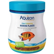 Aqueon Color Enhancing Marine Flakes Fish Food [Aquarium Tropical Fish Food, Aquarium Supplies] 6.12 oz (6 x 1.02 oz)