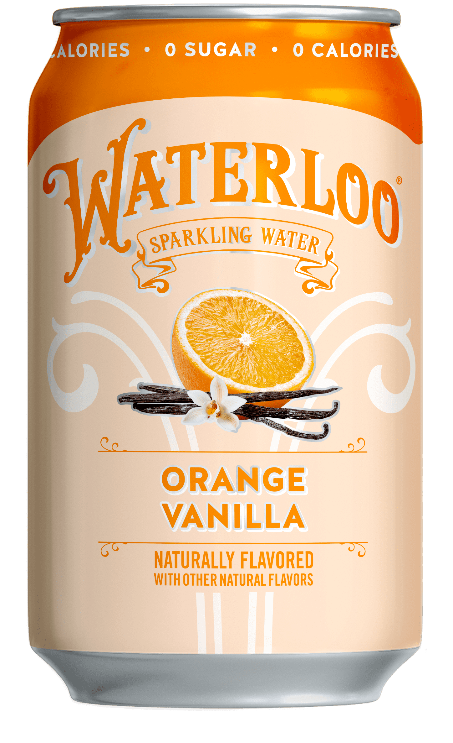 Waterloo Sparkling Water, Orange Vanilla, 12 fl oz, 24 Pack Cans