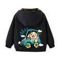 thumbnail image 4 of CYRBOKO Boys' Jeckets, Long Sleeve 2025 Zip up Lightweight Hooded Outerwear Black Size 9-10 T, 4 of 5