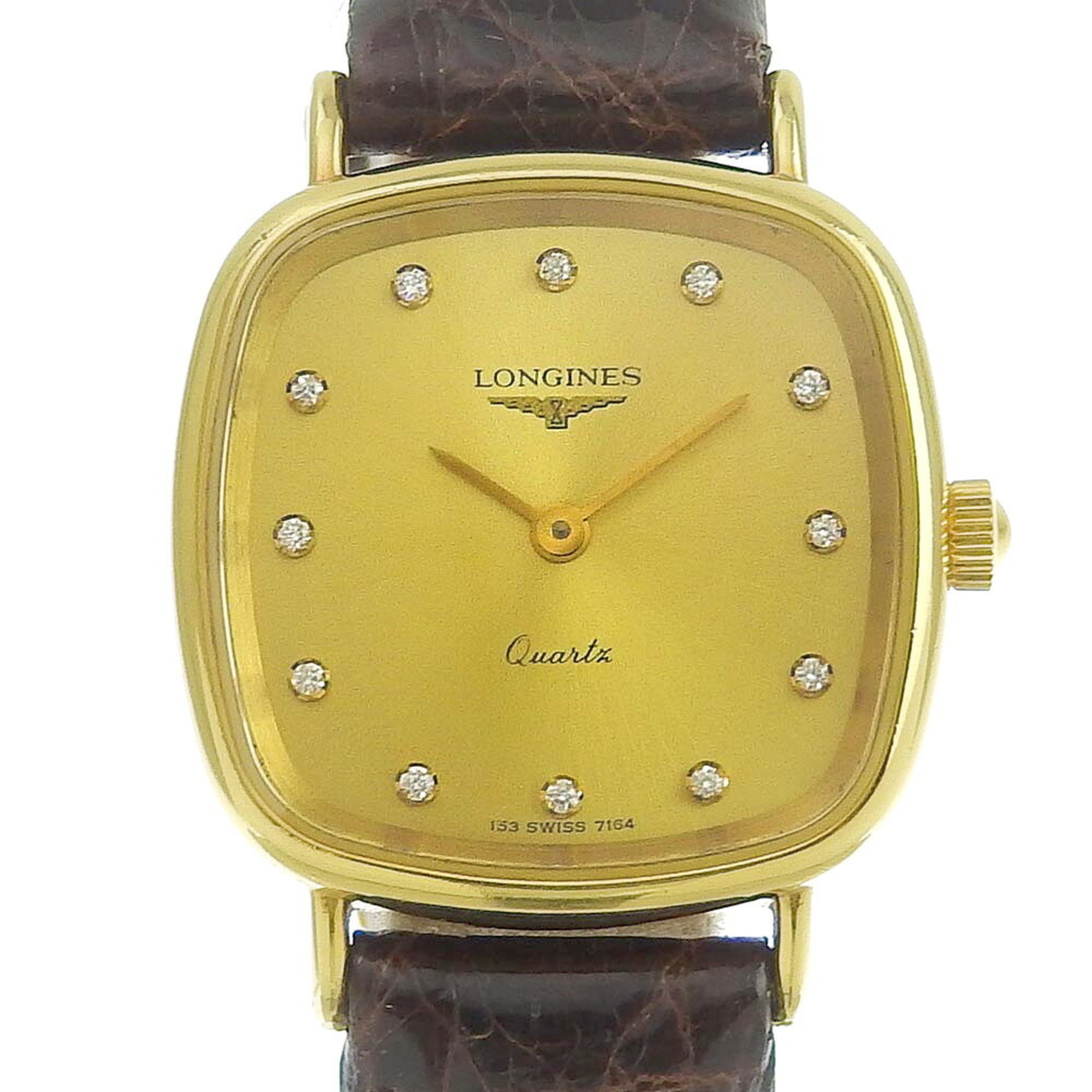 Authenticated Used Longines LONGINES 12P diamond ladies quartz battery
