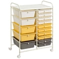 thumbnail image 1 of Carro de Baño Costway Con Ruedas 15 Cajas Apilables Amarillo 62,5 x 37 x 87 cm, 1 of 10