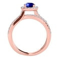 thumbnail image 2 of Aonejewelry 1.40 Carat Halo Tanzanite-Diamond Engagement Ring In 14k Rose Gold, 2 of 3