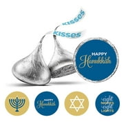 Darling Souvenir Hanukkah Jewish Stickers for Candy Chocolate Labels 190 Pcs DIY-Medium Blue & Beige