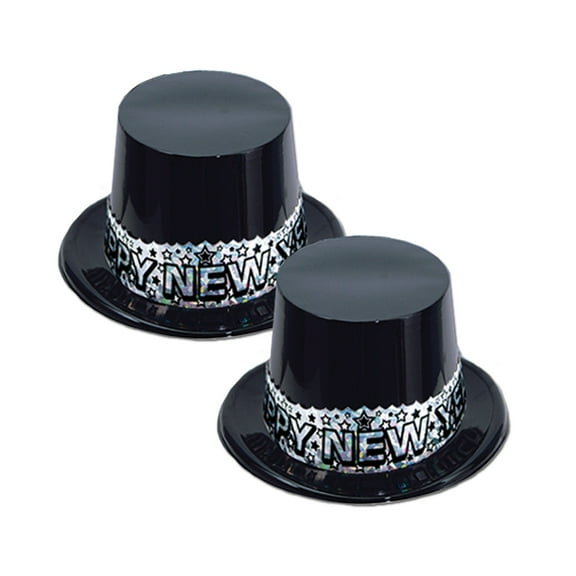 Beistle Club Pack of 25 Festive "Happy New Years" Silver Stardust Party Favor Hats