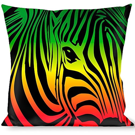 Buckle-Down Throw Pillow - Zebra Head Rasta