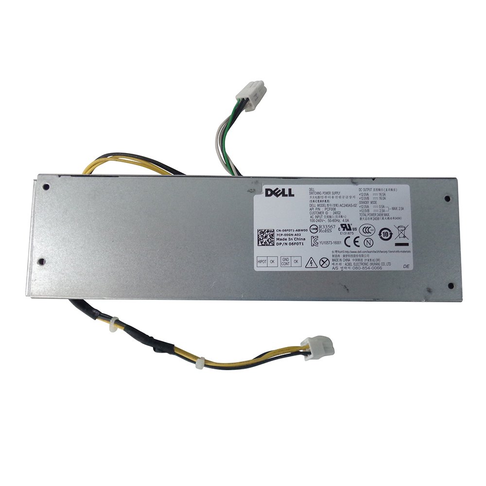 Dell 6F0T1 DW3M7 Computer Power Supply 240W 6Pin P1 4Pin P2