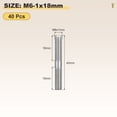 thumbnail image 2 of Uxcell Double End Threaded Stud Screw, Equal Thread Length Rods & Studs - for House Maintenance M6 x 40mm 40, 2 of 6