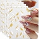 thumbnail image 1 of 3D Glitter French Lines Nail Stickers for Art Wavy Line Swirl Lines Nail Decals French Nail Sticker White Gold Geometric Strip Curve Nails Stickers, 1 of 4