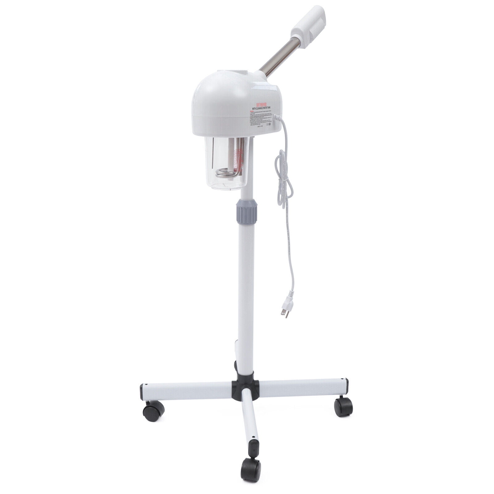 Miumaeov Professional Facial Steamer with Hot Mist Function with 360 Rotating Nozzle and Adjustable Height LCD Rolling Facial Steamer for Beauty Salon or Home