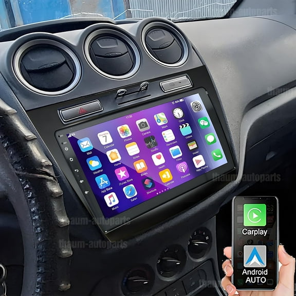 Eforcase Car Stereo for Ford Transit 2010-2014 Radio with Wireless CarPlay Android Auto, 10 Inch Touchscreen in-Dash Bluetooth WiFi GPS Navigation MirrorLink SWC FM   Backup Camera