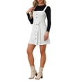 thumbnail image 4 of Vestido de mezclilla A-Line para mujer con tirantes ajustables estilo CHIC, primavera verano, color blanco, 4 of 6