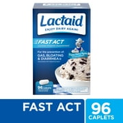 Lactaid Fast Act Lactose Intolerance Caplets, 96 Travel Packs of 1 Ct.