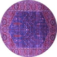 thumbnail image 1 of Ahgly Company Indoor Round Oriental Purple Industrial Area Rugs, 4' Round, 1 of 4
