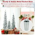 thumbnail image 2 of Demi Bonn Set of 3 Green+Silver Potted Artificial Christmas Trees - Snow-Flocked Tips, Flame-Retardant PVC, 2 of 7