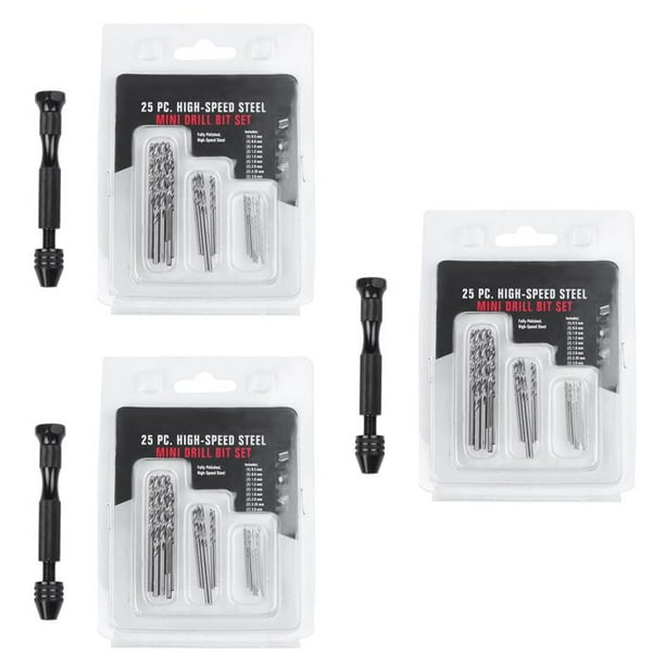 3 Piezas Conjunto de de Mano , Tornillo de Precision DIY Pin Mini Modelo Espiral de Mano Con Mini de Taladro 75Pcs 0.3mm A 3.0mm (Negro)