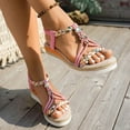 thumbnail image 6 of Mostsola Espadrilles for Women Bohemian Braided Wedge Sandals Open Toe Slingback Summer Beach Shoes, 6 of 8