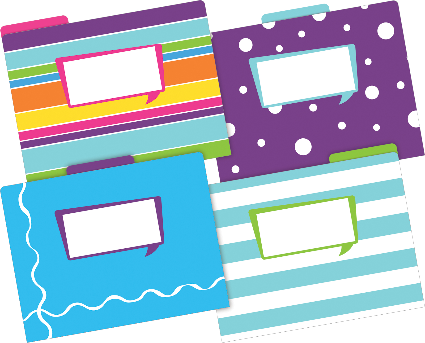 Barker Creek Tab File Folders, Letter Size, Happy, Pack Of 36 Folders