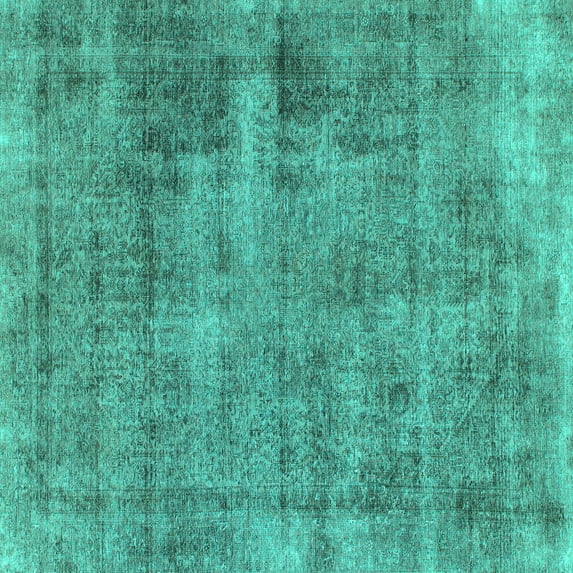 Ahgly Company Indoor Square Abstract Turquoise Blue Modern Area Rugs, 4' Square
