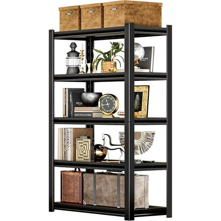 2000LBS Garage Shelving Heavy Duty Metal Storage Shelf 5-Tier Unit Organization Adjustable Industrial Utility Shelves Rack for Warehouse Garage Basement Pantry Kitchen Living Room(15.7"D×23.6"W×63"H)
