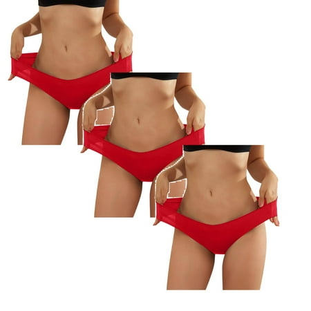 

Womens Underwear Brief Seamless V Shaped Belly Support During Pregnancy Breathable Low Waist Panties3PC