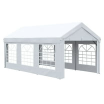 20x10 ft Carport Party Tent, Outdoor Canopy Portable Garage w/ Sidewalls & Windows